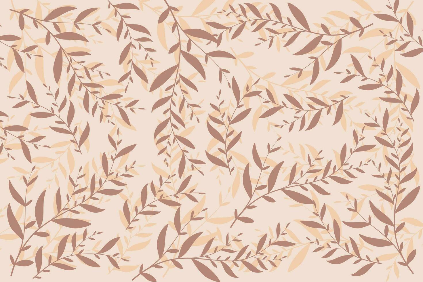 hand drawn leaf pattern background with flat design vector