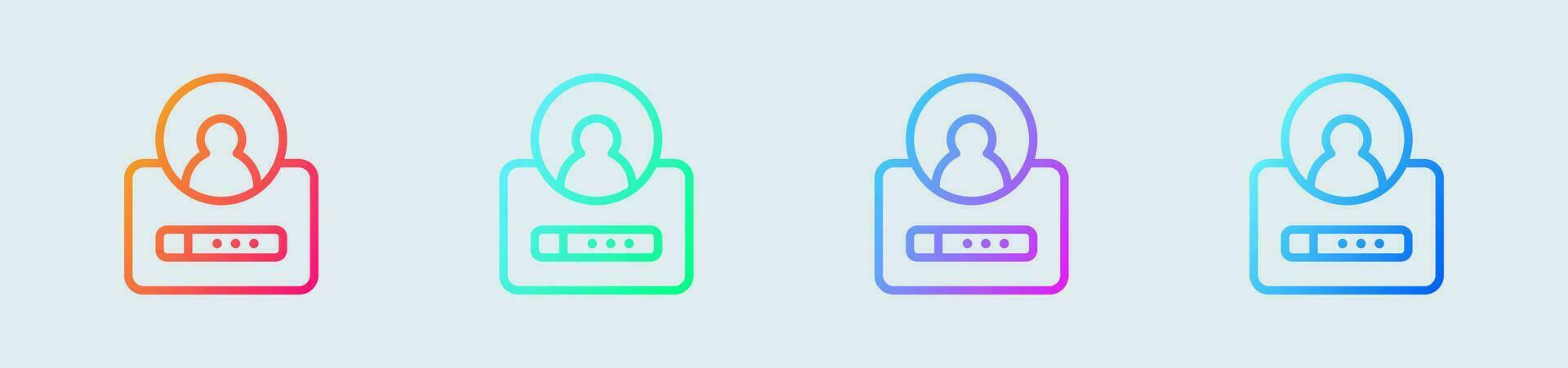 Login line icon in gradient colors. Sign in symbol vector illustration.