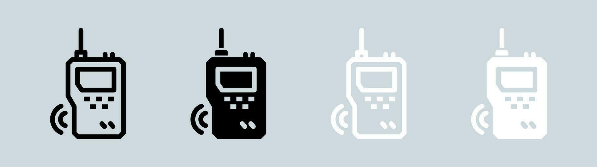 Old phone icon set in black and white. vector