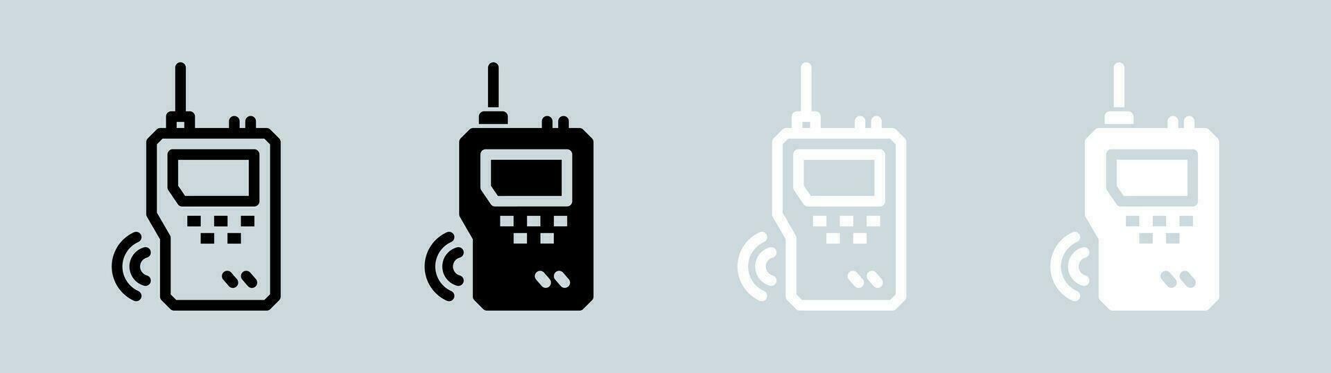 antiguo teléfono icono conjunto en negro y blanco. vector