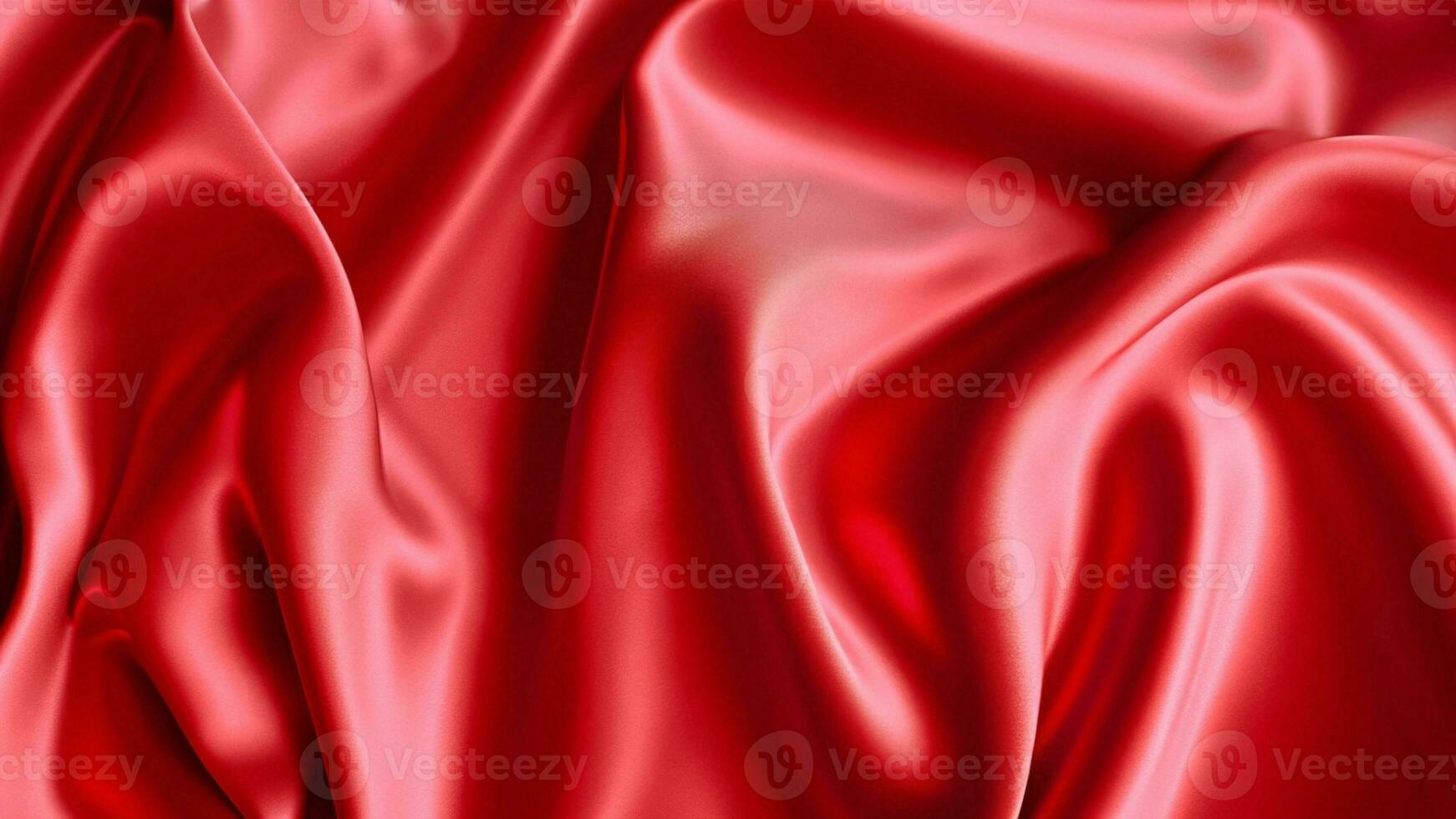 Red silk satin. Curtain. Luxury background for design. Soft folds. Ai Generative. photo