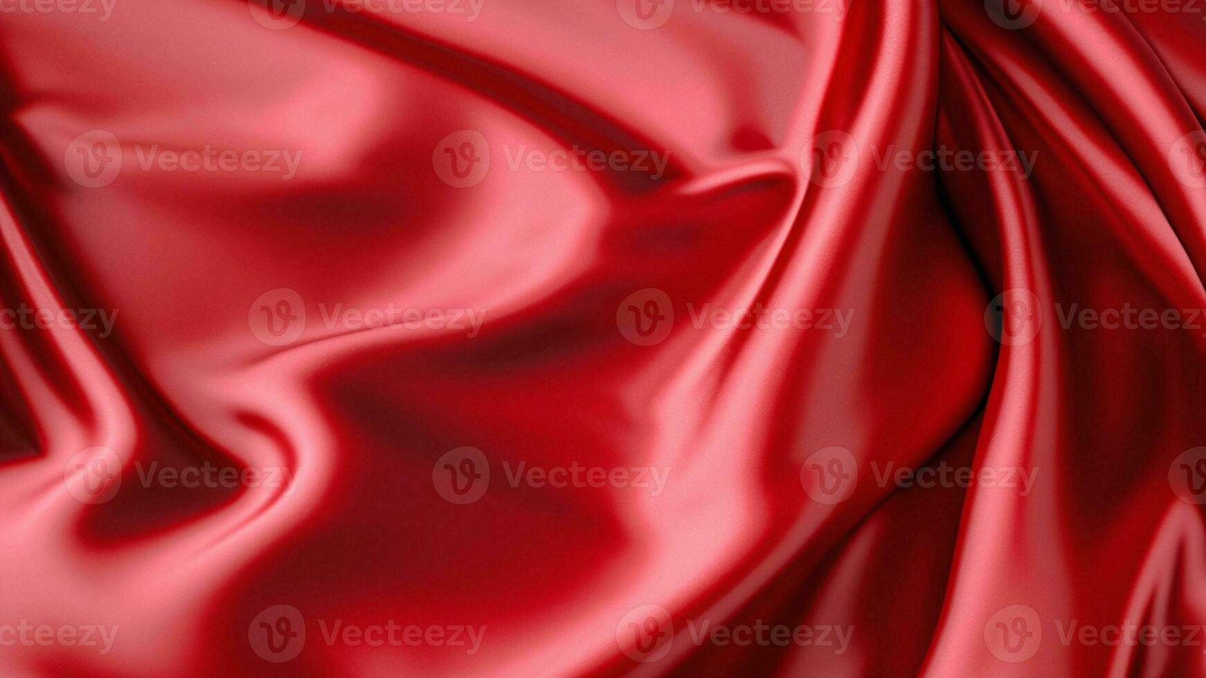 Red silk satin. Curtain. Luxury background for design. Soft folds. Ai Generative. photo