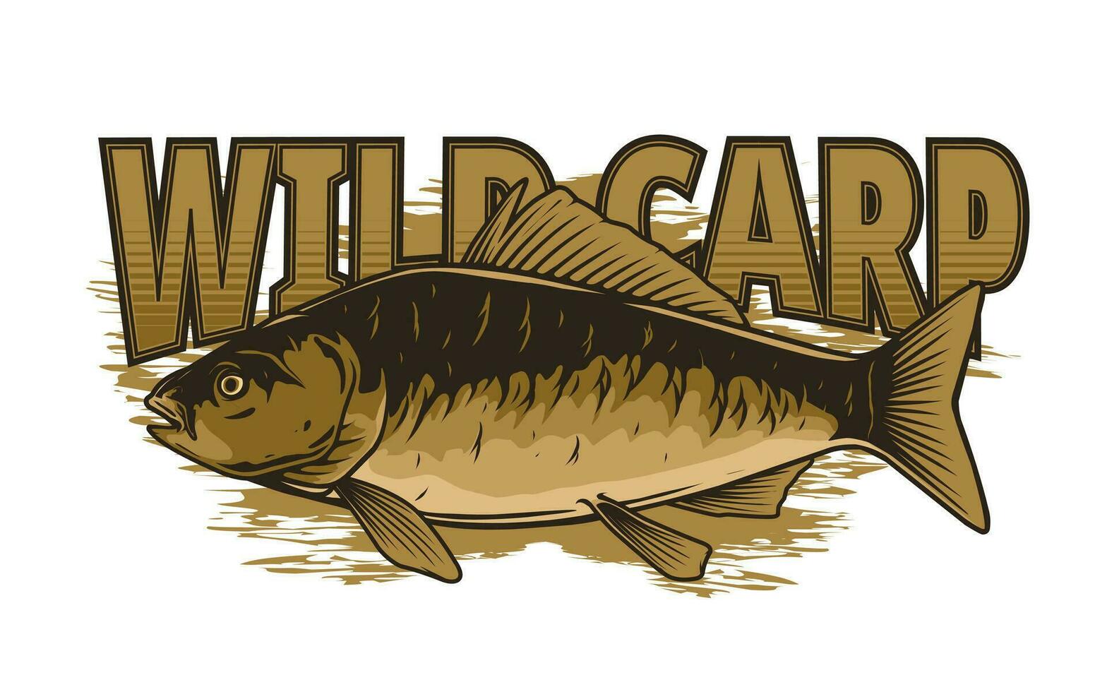 wild carp fishing design for print vector