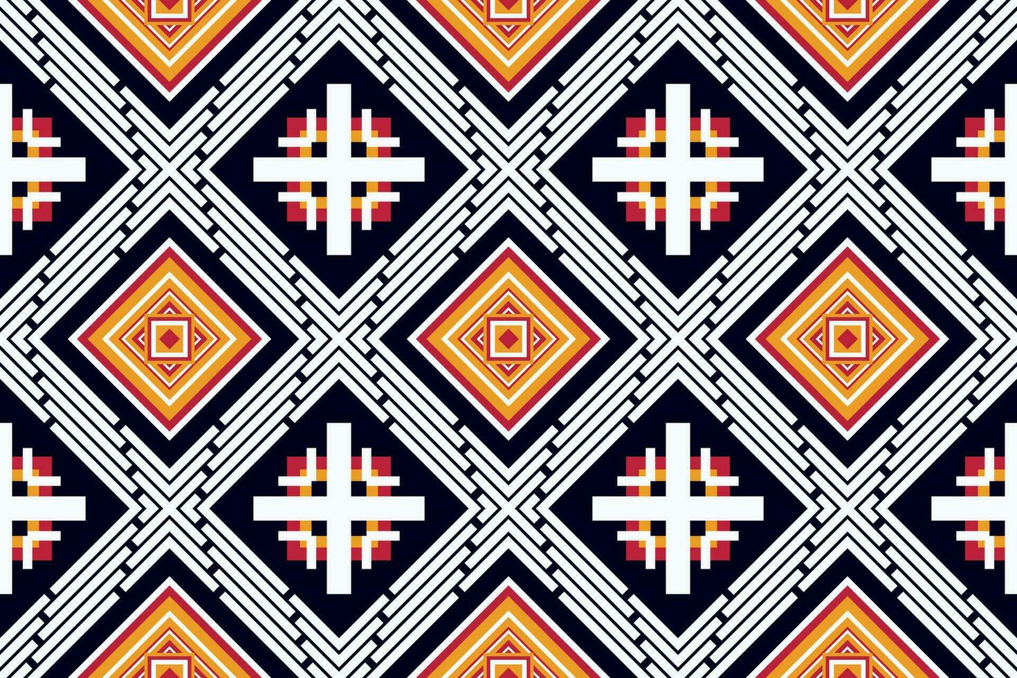 Geometric ethnic oriental seamless pattern traditional Design for fabric,carpet,clothing,background,wallpaper,wrapping,Vector illustration.aztec embroidery style. vector