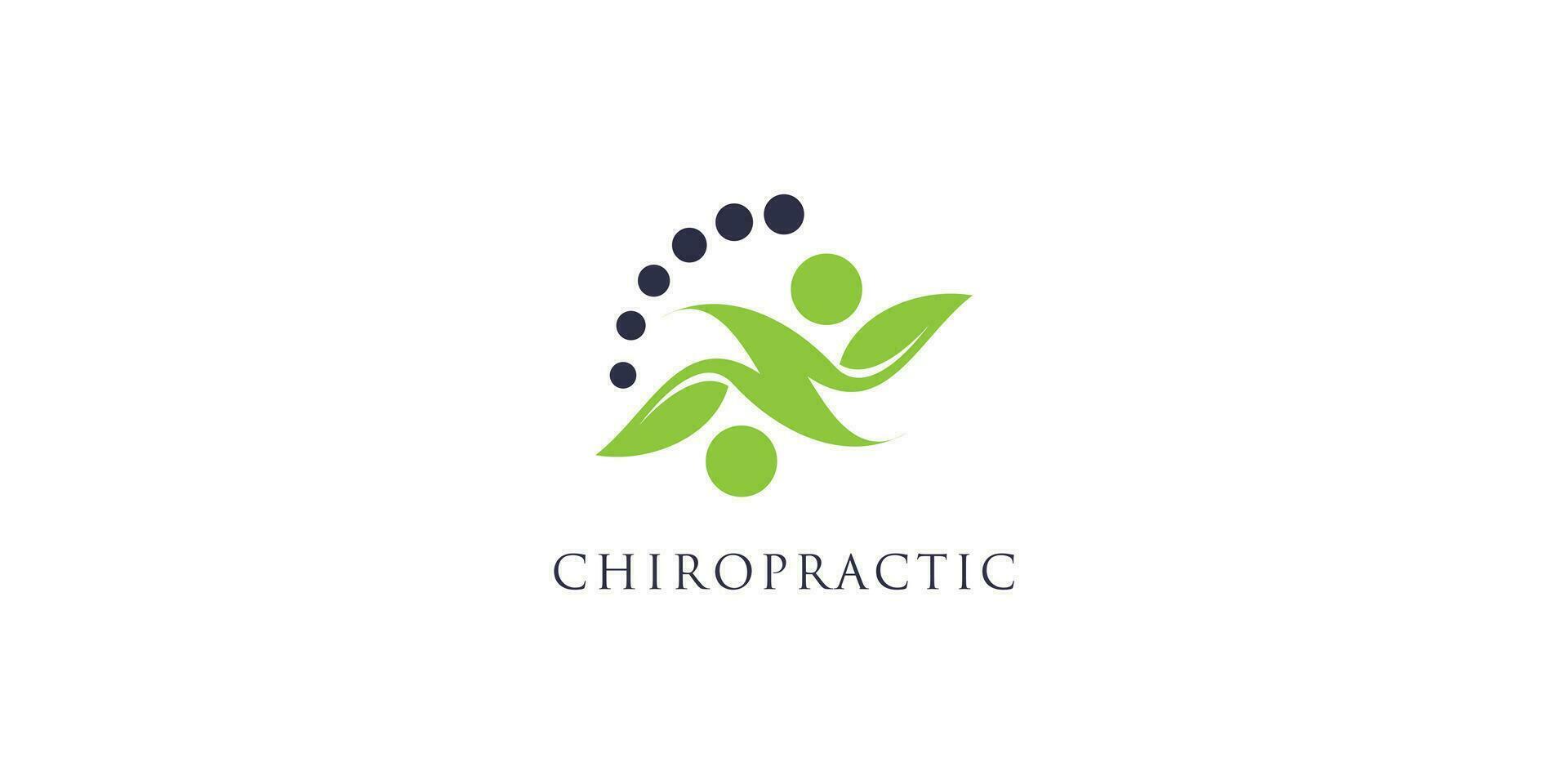 Chiropractic vector icon logo design with unique and creative style premium vector