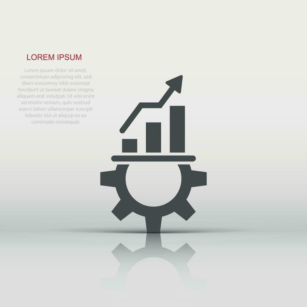 Productivity icon in flat style. Process strategy vector illustration on isolated background. Seo analytics sign business concept.