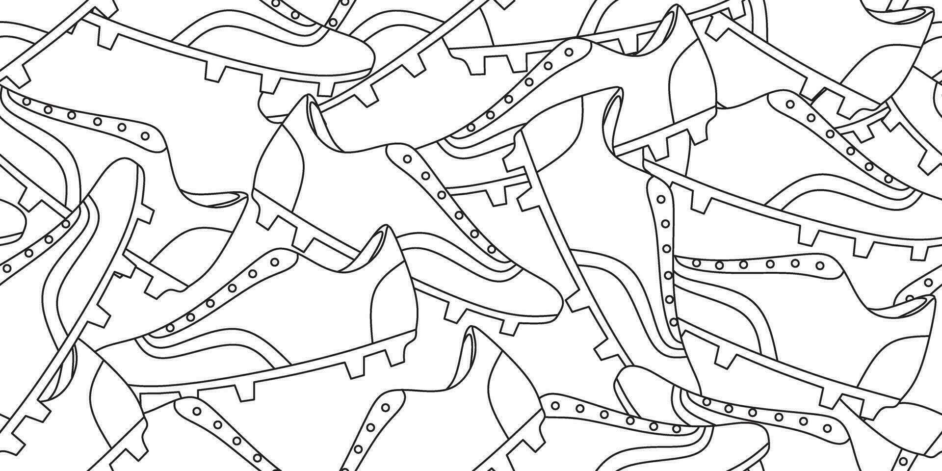 black white soccer shoes seamless pattern vector