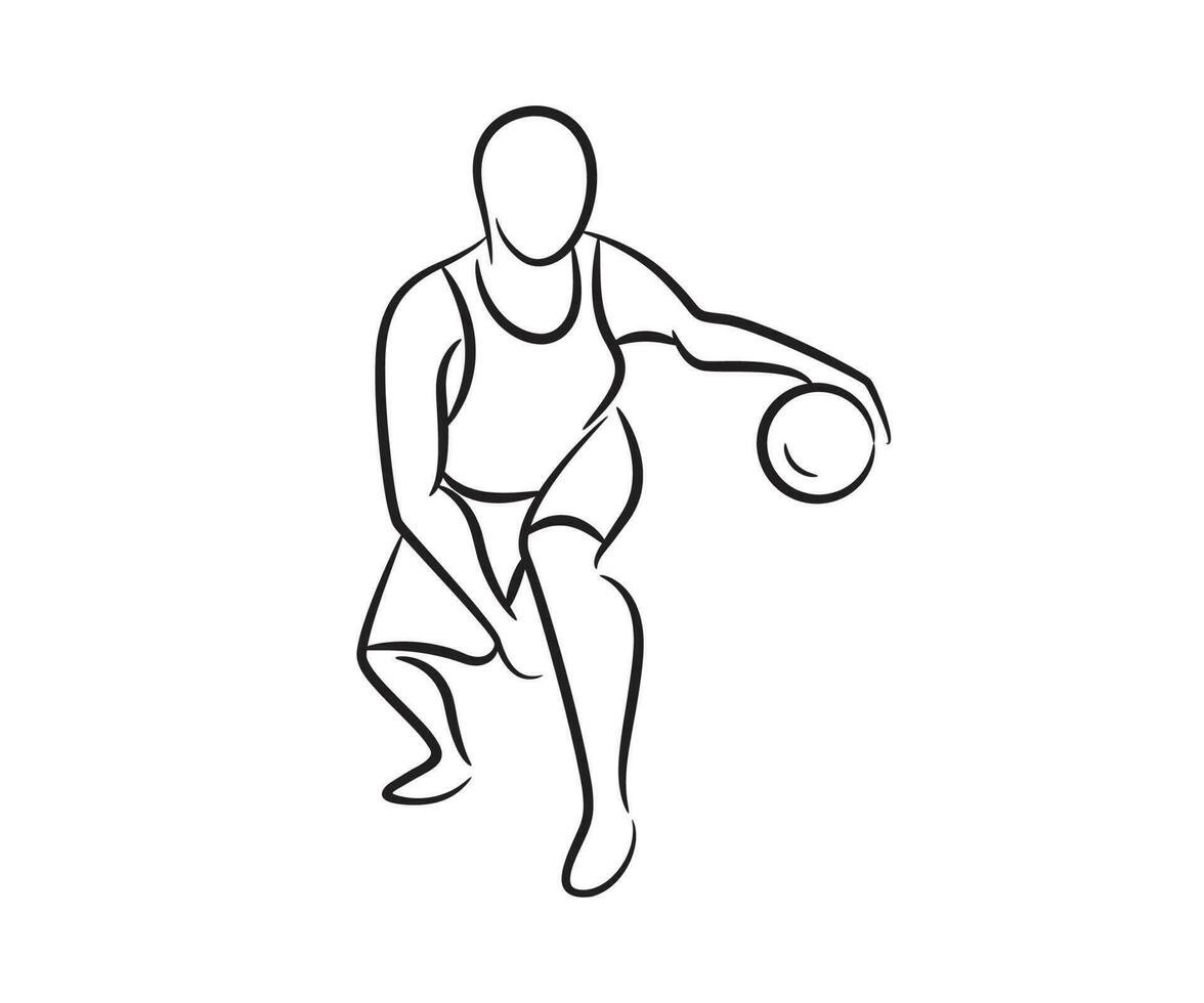 sketch basketball player illustration vector