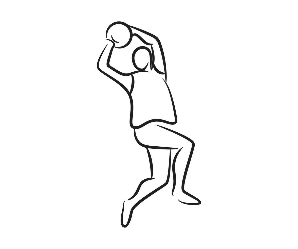 sketch basketball player illustration vector