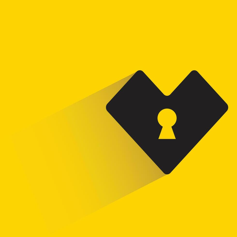 heart and keyhole on yellow background vector