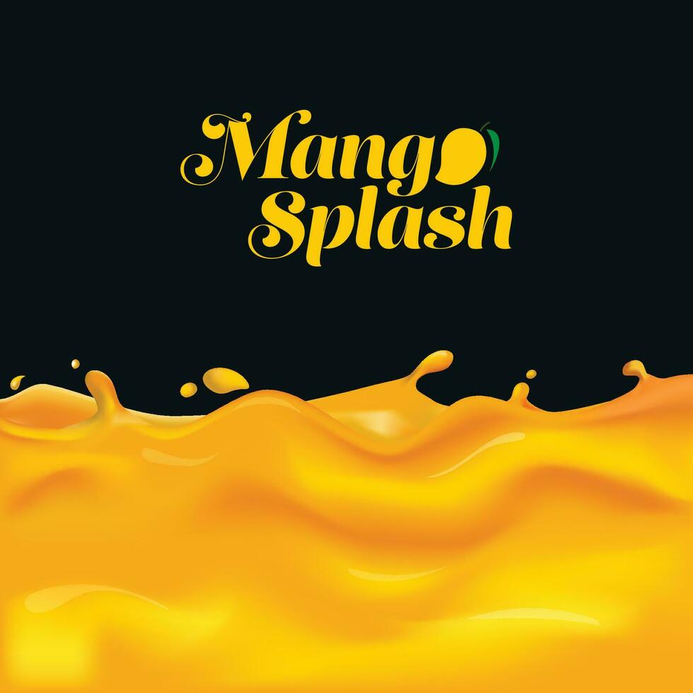 Mango liquid splash. Juice background. orange splash. Vector illustration.