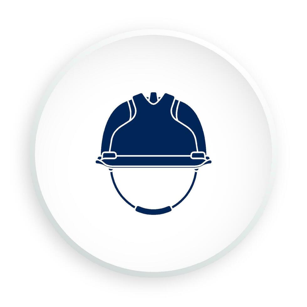 construction helmet icon in neomorphism style for mobile app. Construction worker equipment. Button for mobile application or web. Vector on white background