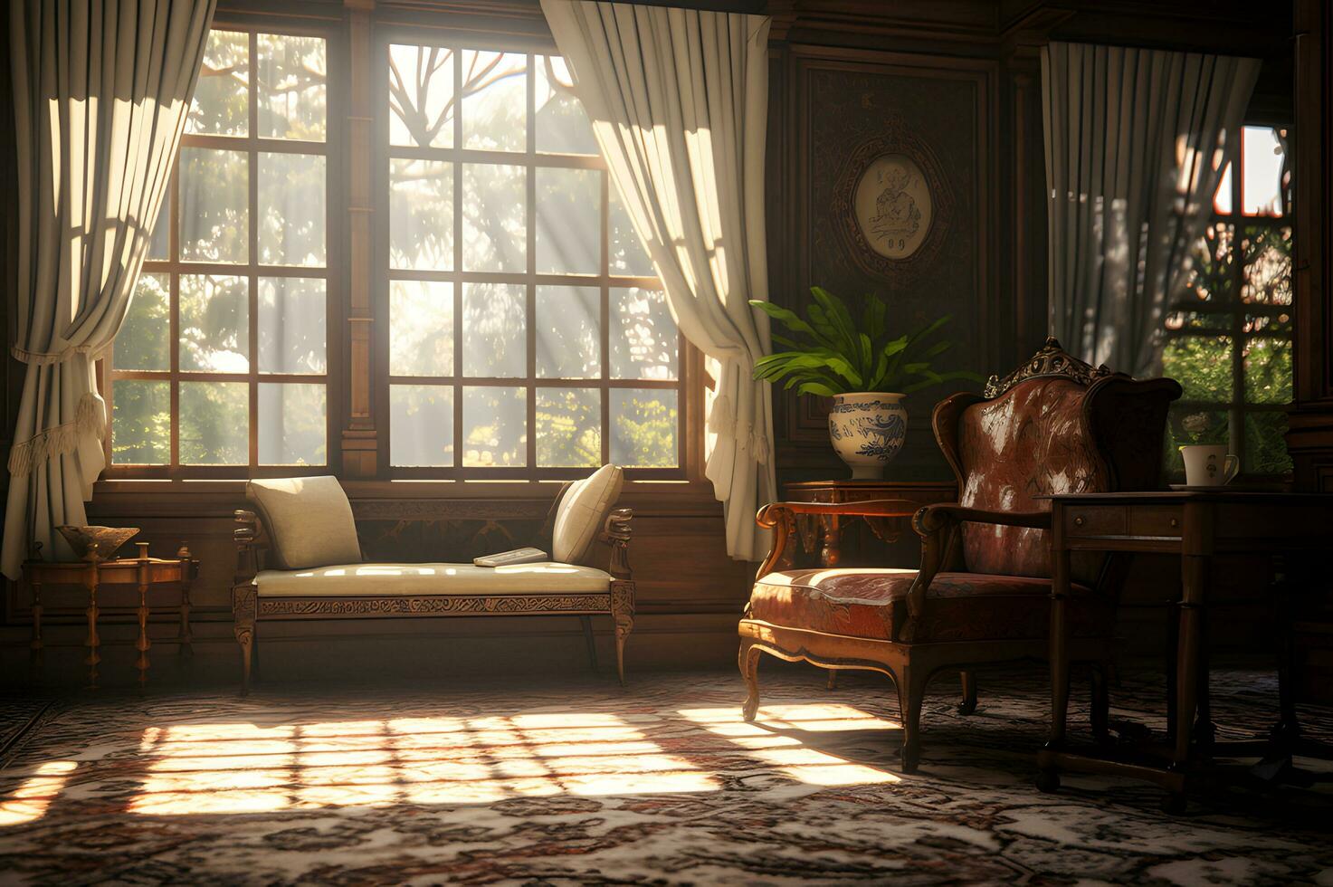 Luxury imperial interiors room with window photo
