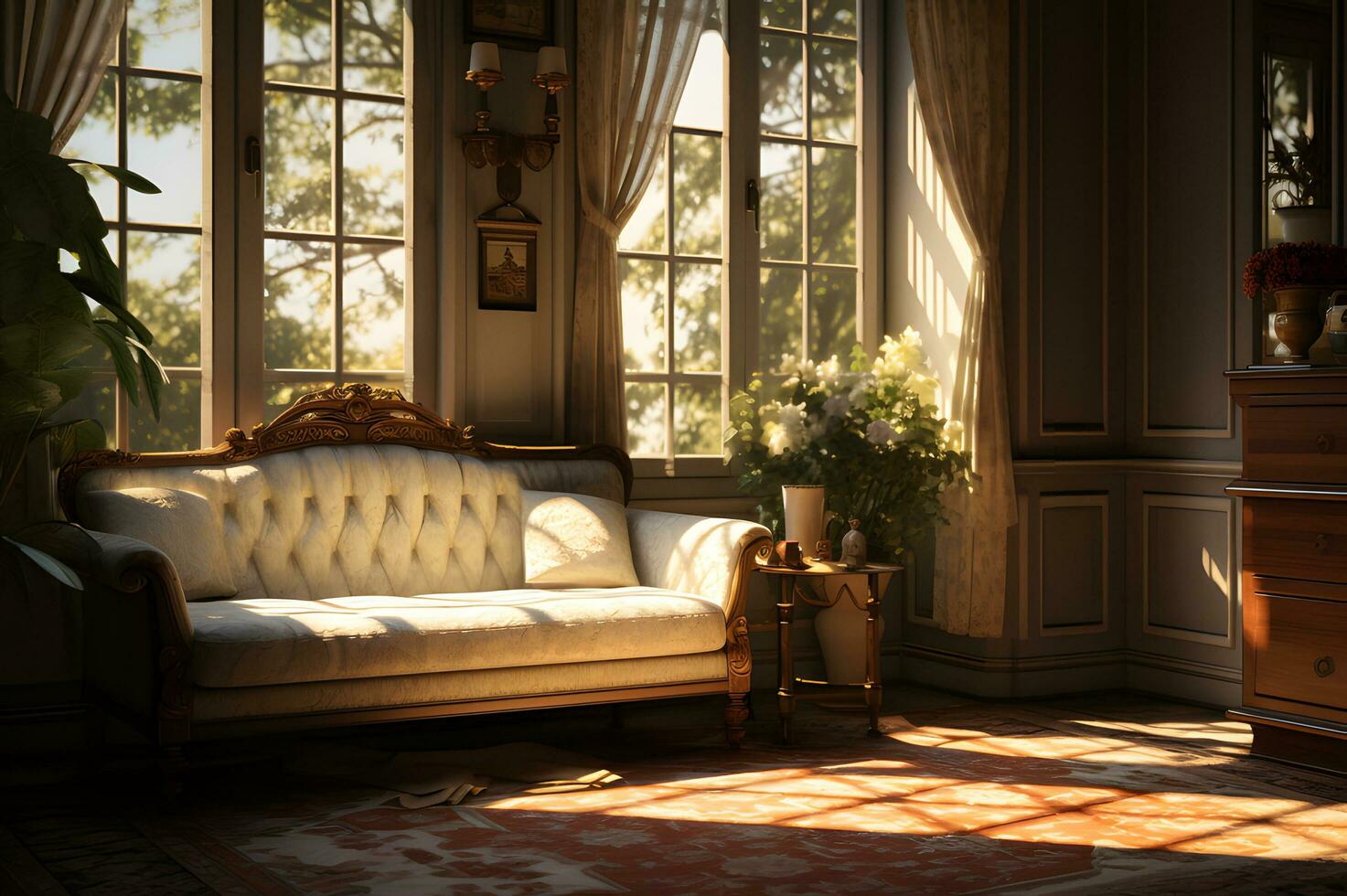 Luxury imperial interiors room with window photo