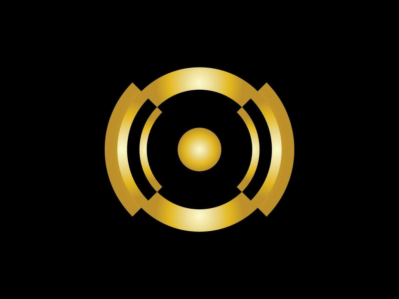 Letter O gold logo design vector