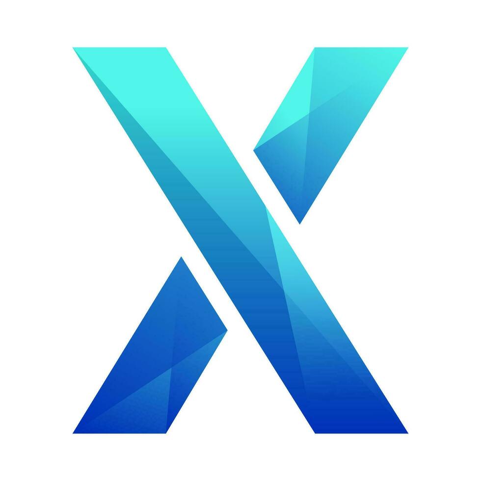 letra X vistoso degradado logo diseño vector