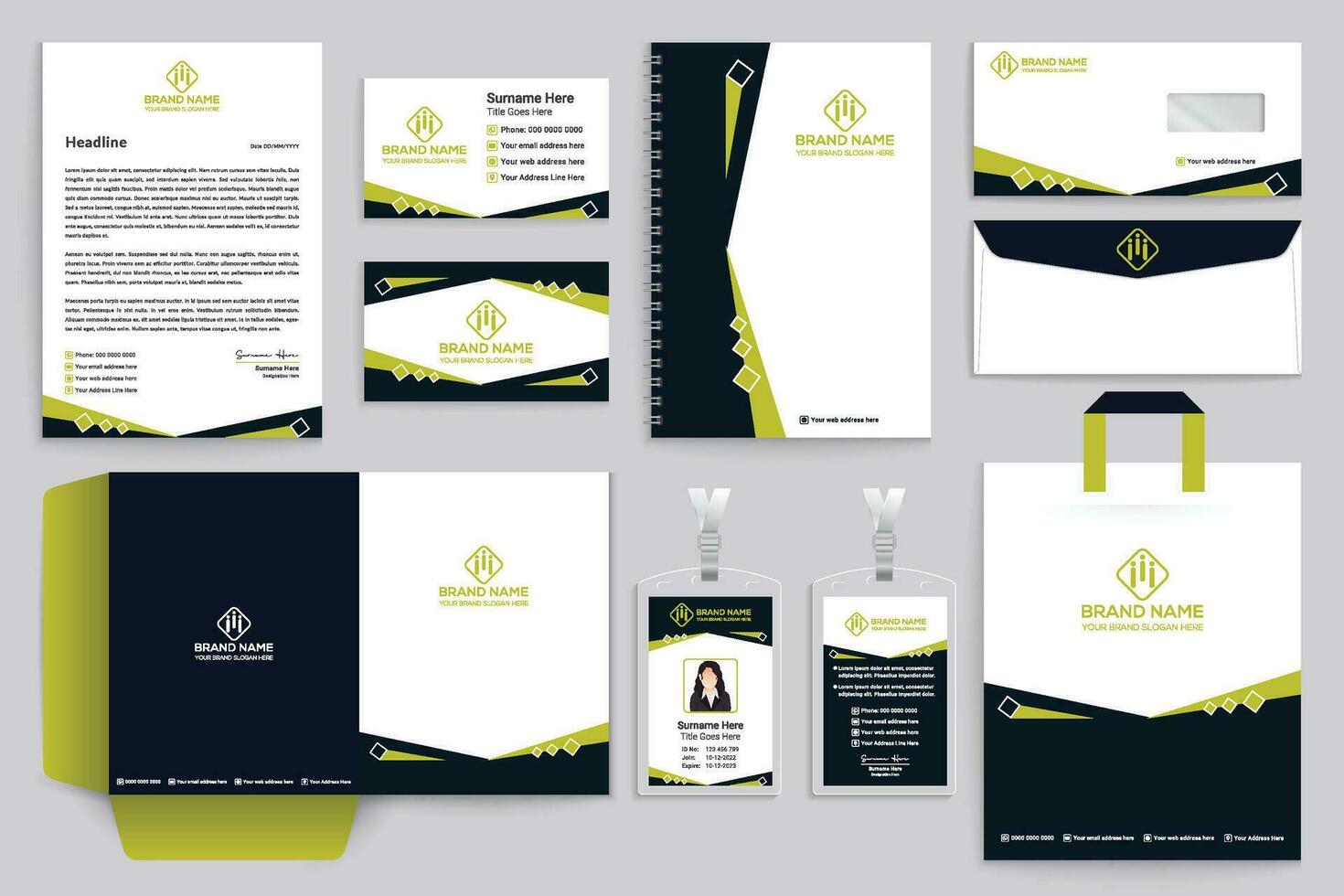 Corporate stationery design vector