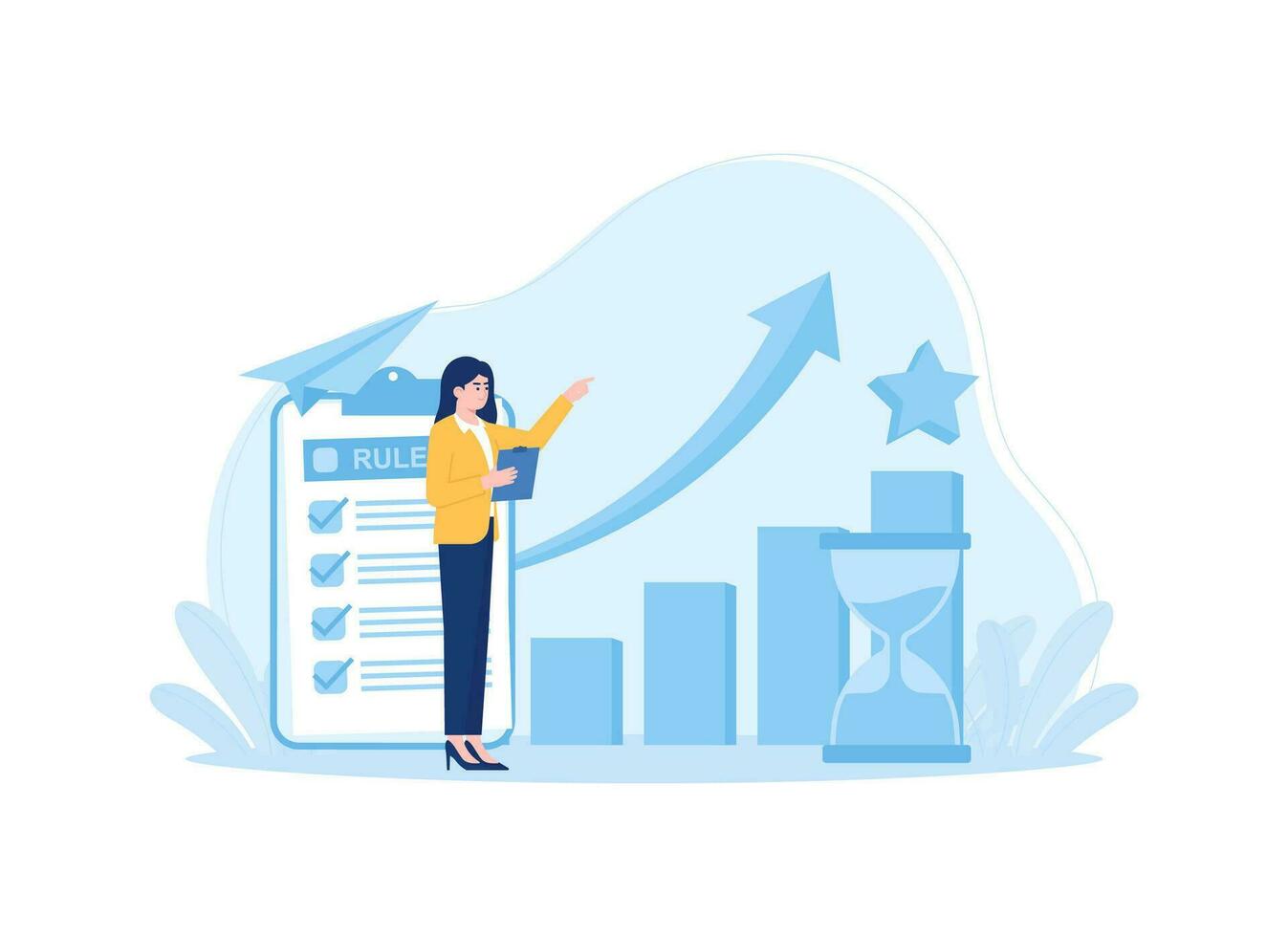 Observe business growth concept flat illustration vector