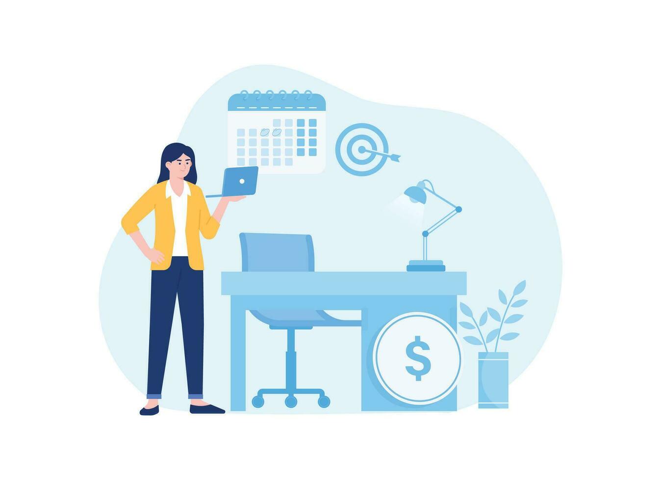 work at office concept flat illustration vector
