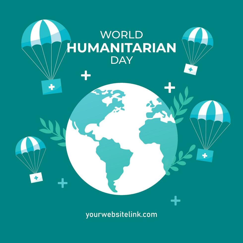 19th August World humanitarian day vector templates, world humanitarian day Social media post designs