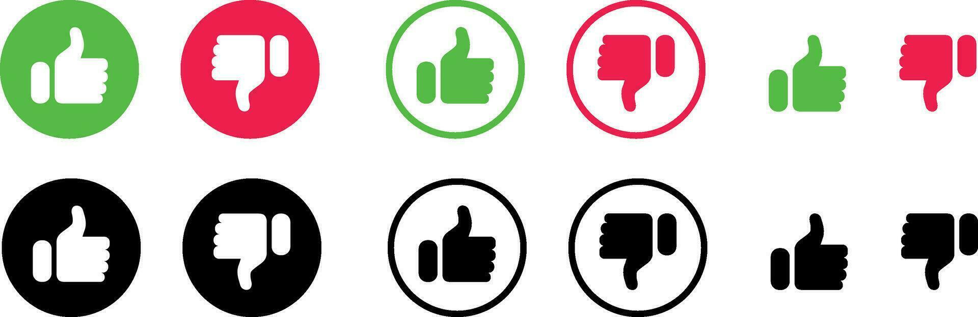 Thumb up and thumb down icon sign. Like icon button. Hand with thumb up. Approve, Line flat and line style. Like, dislike icons. Social media notification icons. vector