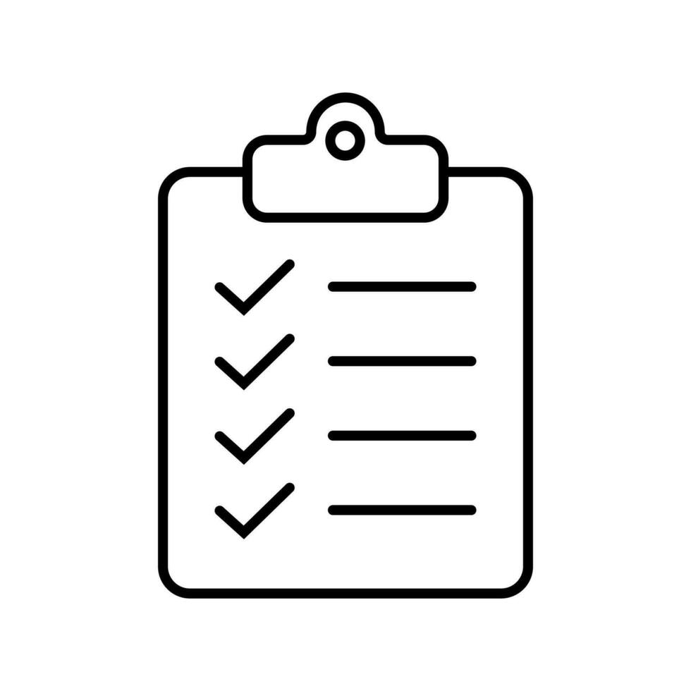 Clipboard and checklist icon. Project management, questionnaire line icon. To do list vector icon for web site and app design.