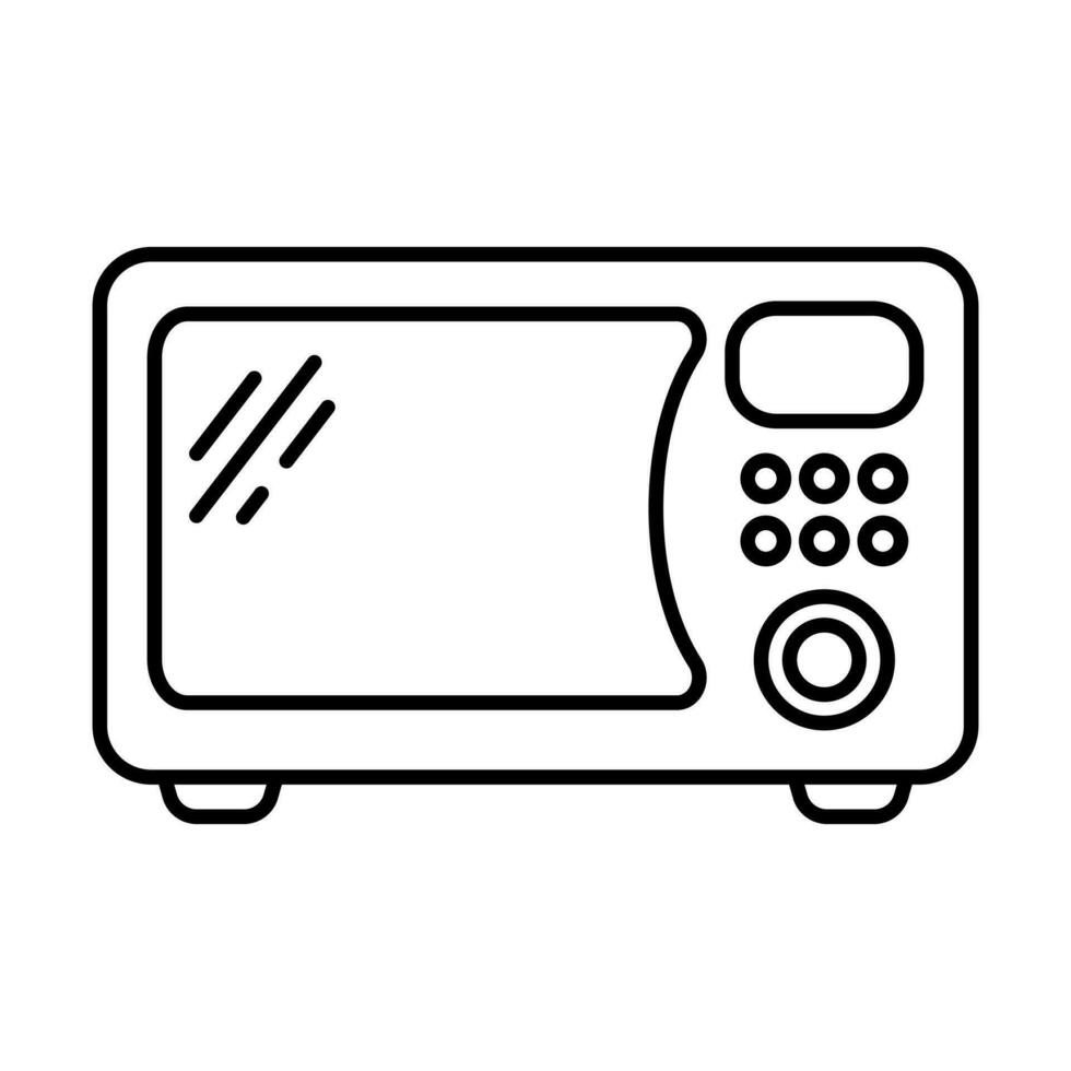 Microwave oven icon. Kitchen appliance icon. Vector illustration.