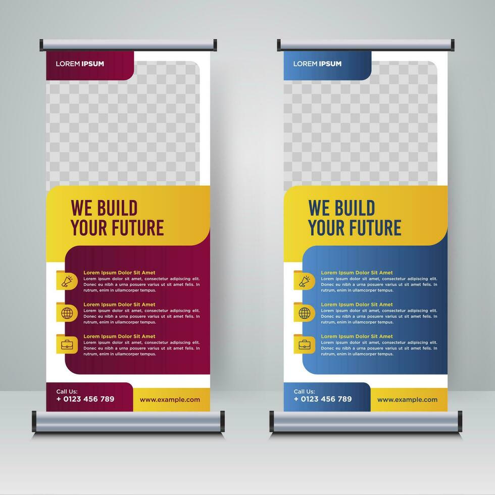 Corporate rollup or X banner design template vector