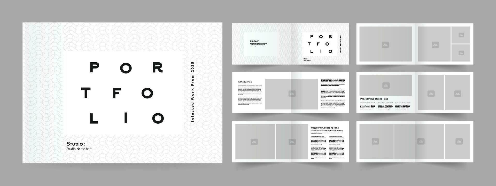 Landscape Portfolio Layout Template vector