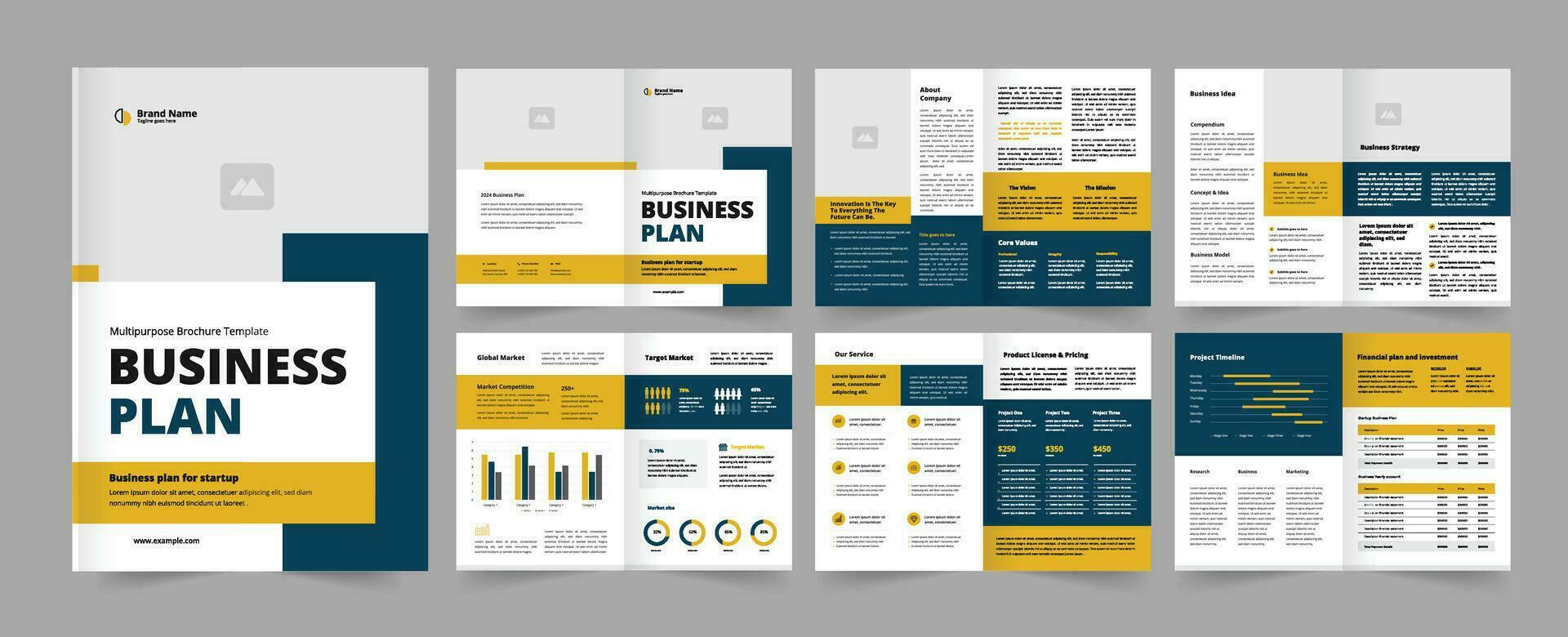 Business Plan layout Template vector