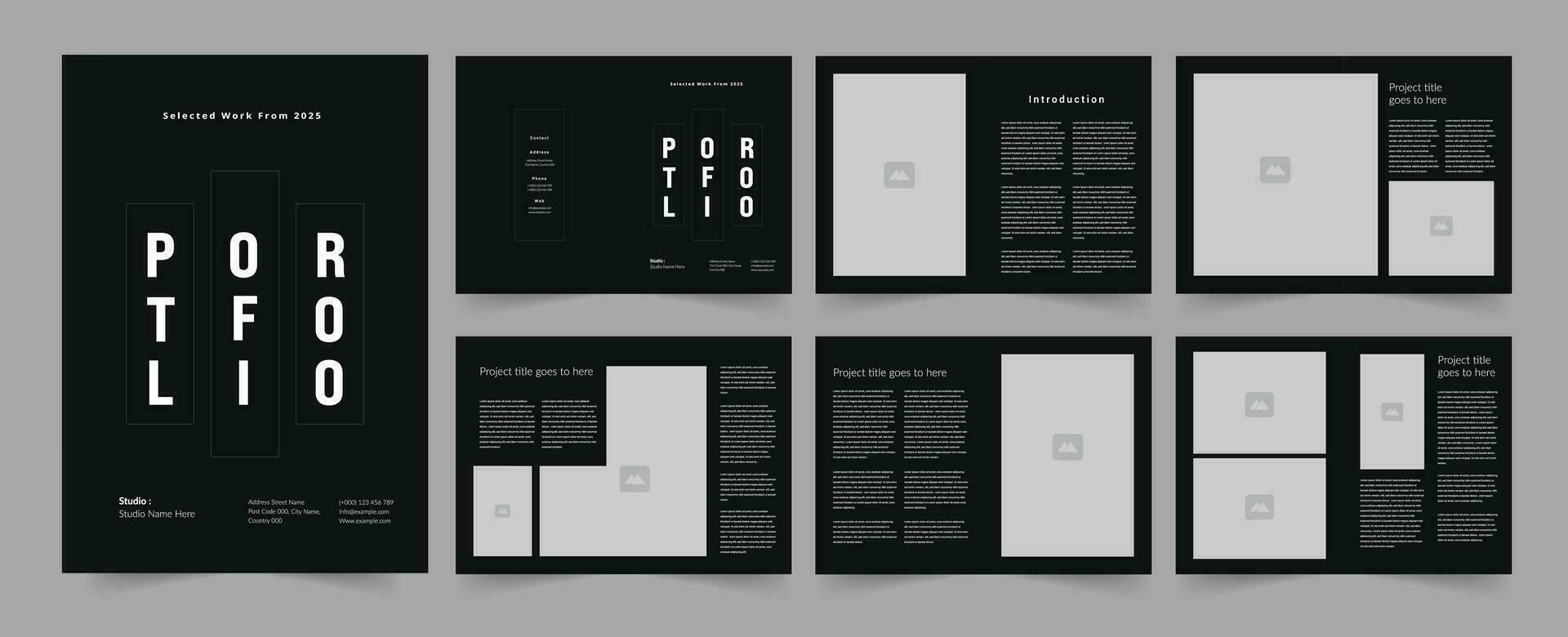 portafolio modelo diseño vector