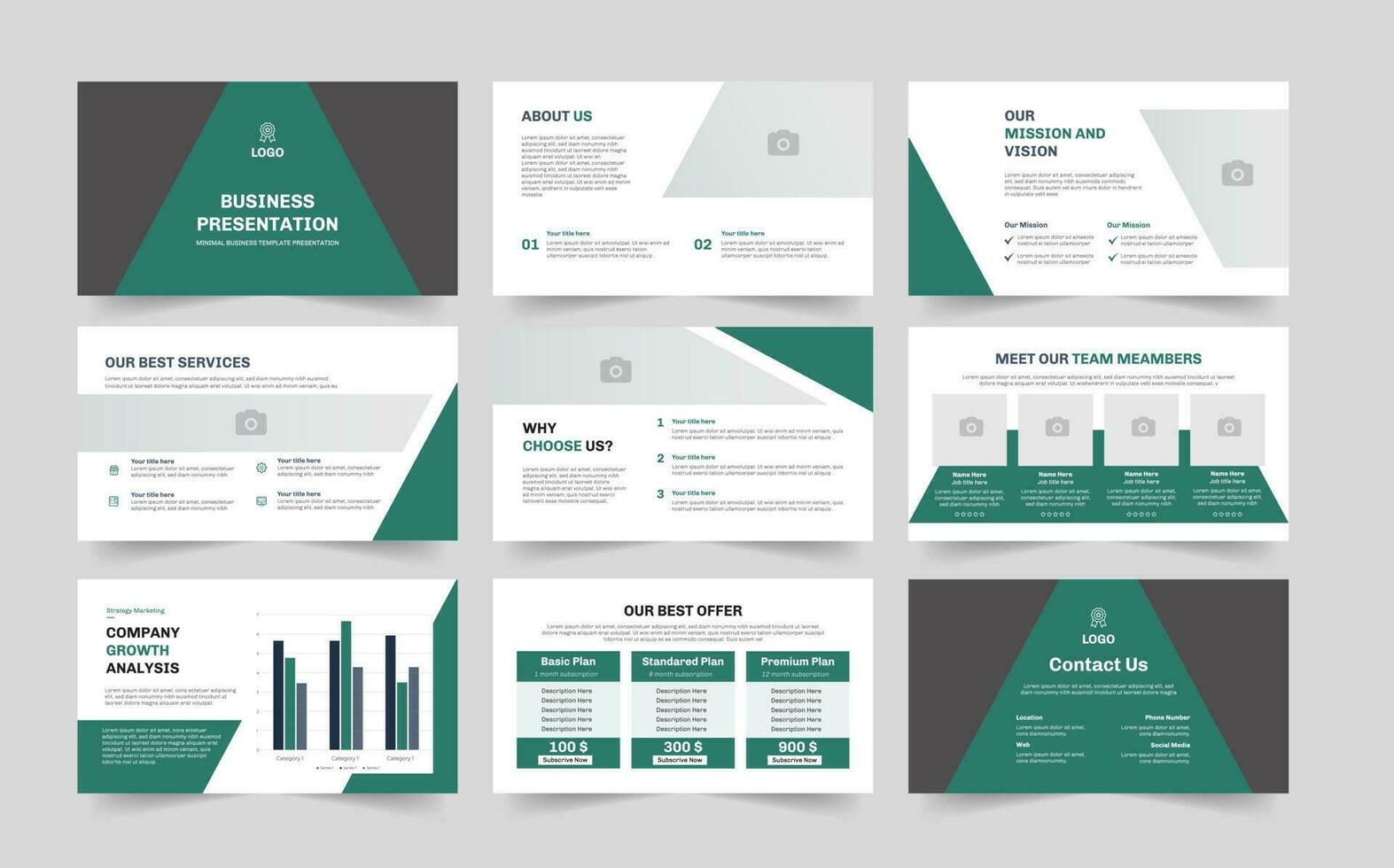 Business  presentation slides template design. Use for Creative keynote presentation background, brochure design, website slider, business proposal. vector