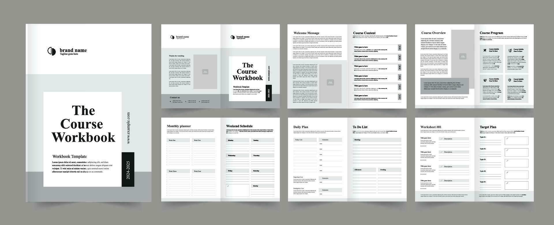 Course Workbook template vector