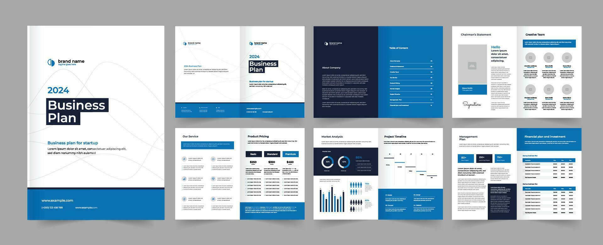 business plan template vector