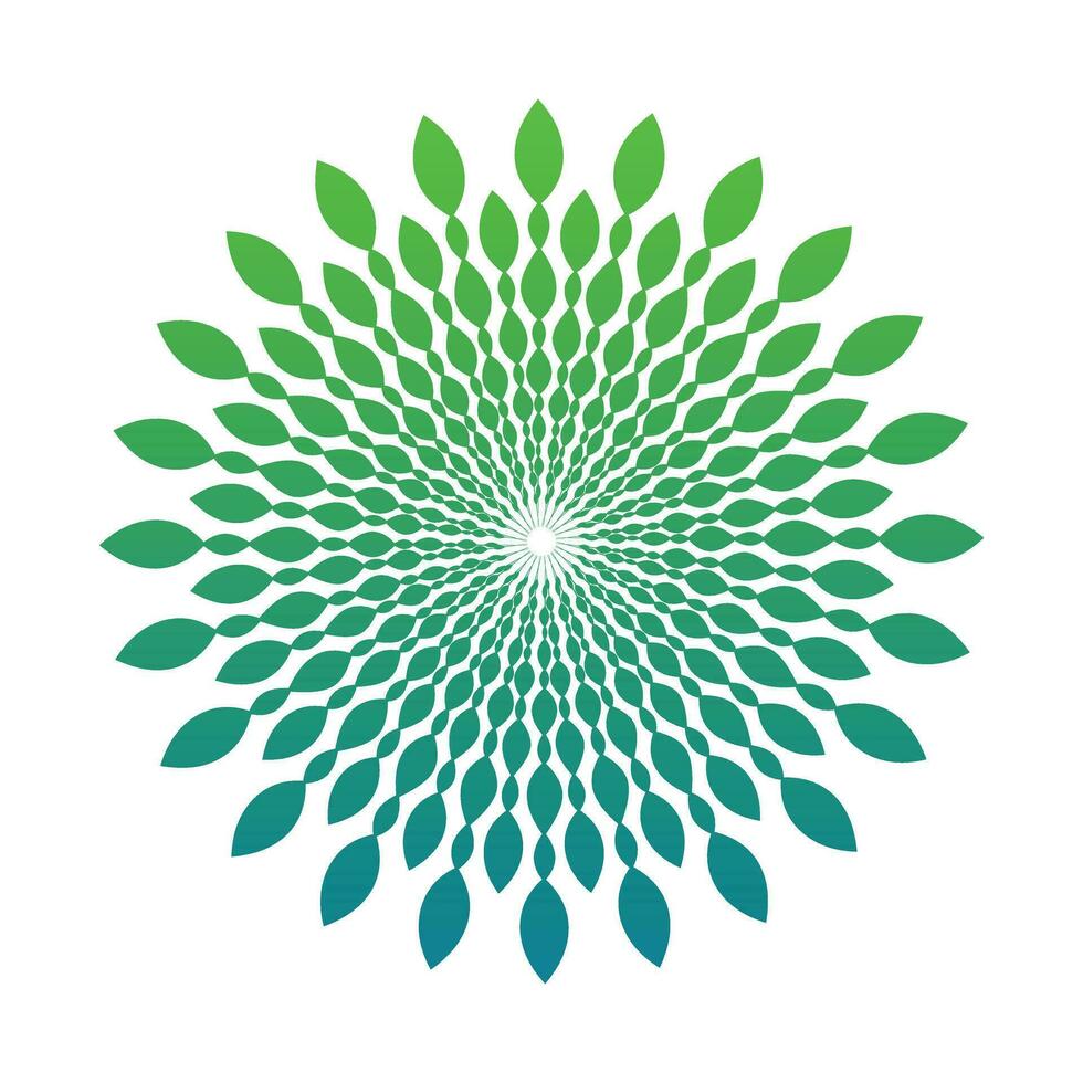 Abstract circular image of green color vector