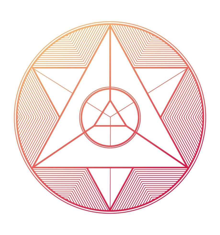 Abstract circle with geometric shapes inside vector