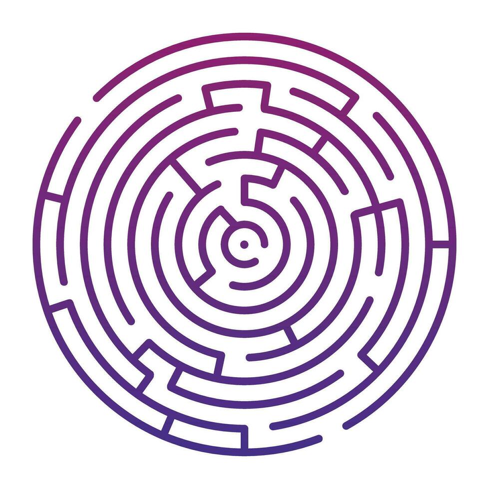 Circular labyrinth. A puzzle in the form of a labyrinth vector