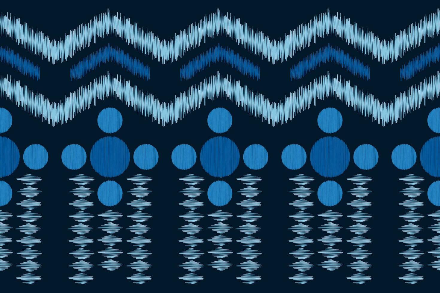 Ethnic Ikat fabric pattern geometric style.African Ikat embroidery Ethnic oriental pattern blue background. Abstract,vector,illustration.Texture,clothing,frame,decoration,carpet,motif. vector