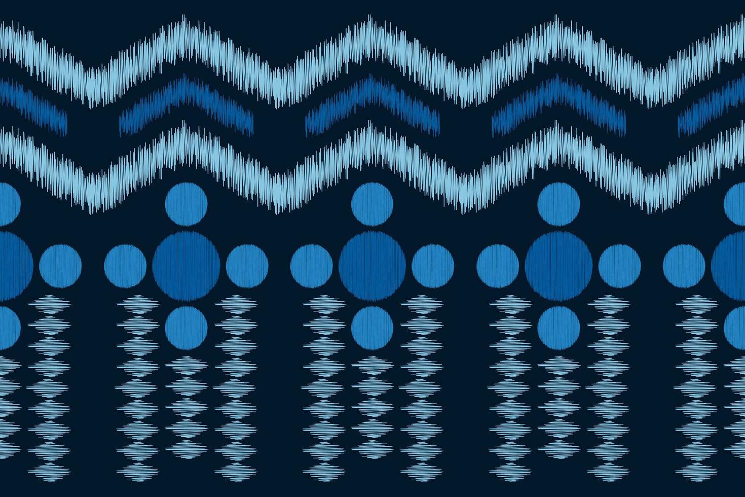 Ethnic Ikat fabric pattern geometric style.African Ikat embroidery Ethnic oriental pattern blue background. Abstract,vector,illustration.Texture,clothing,frame,decoration,carpet,motif. vector