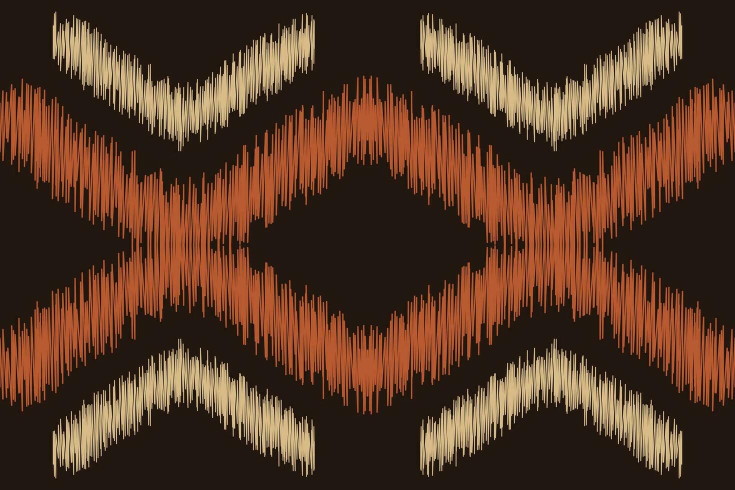 Ethnic Ikat fabric pattern geometric style.African Ikat embroidery brown Ethnic oriental pattern brown background. Abstract,vector,illustration.Texture,wallpaper,frame,decoration,carpet,motif. vector