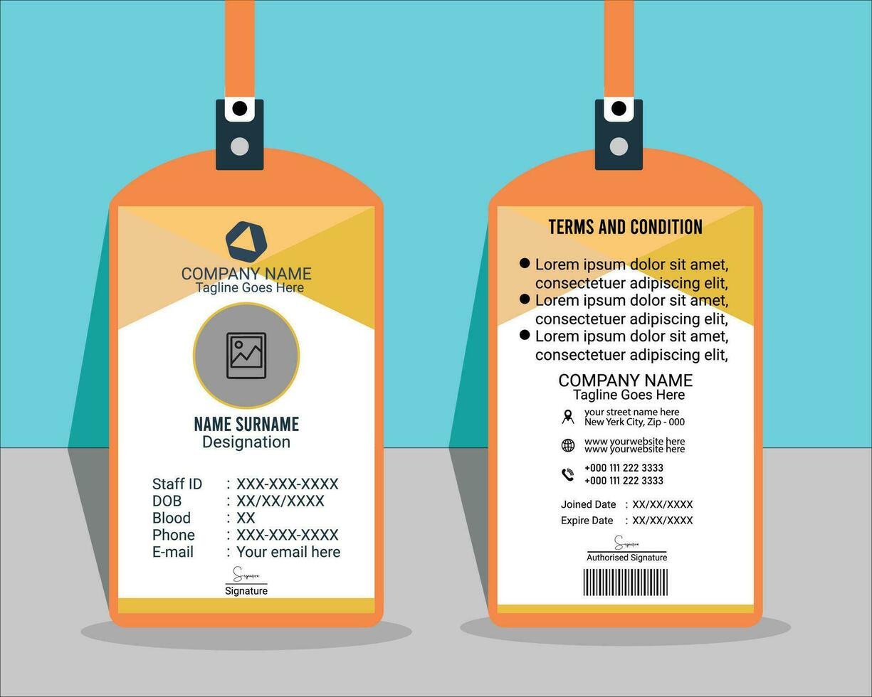 Business Or Office ID Card Design With A Mockup vector
