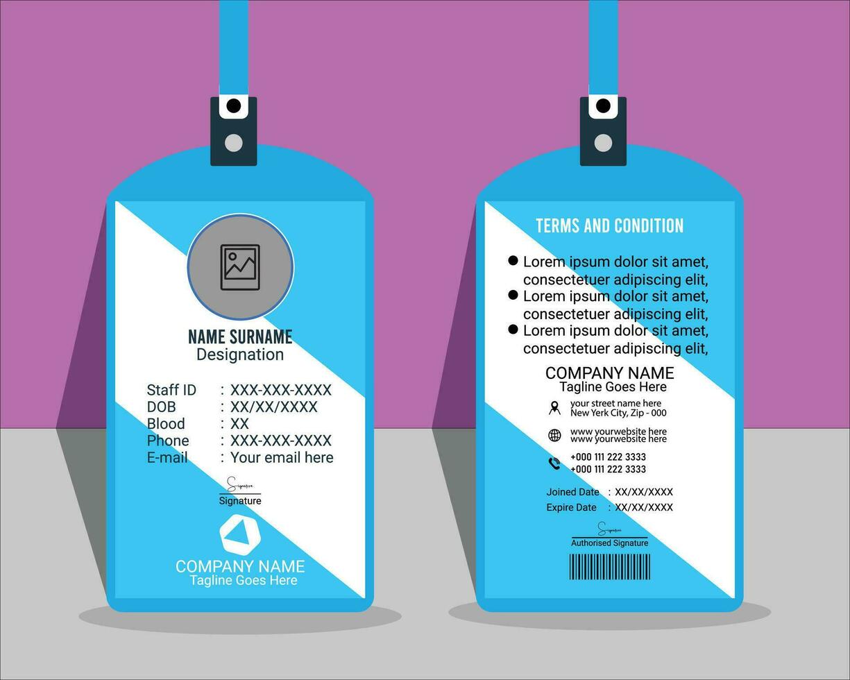 Business Or Office ID Card Design With A Mockup vector