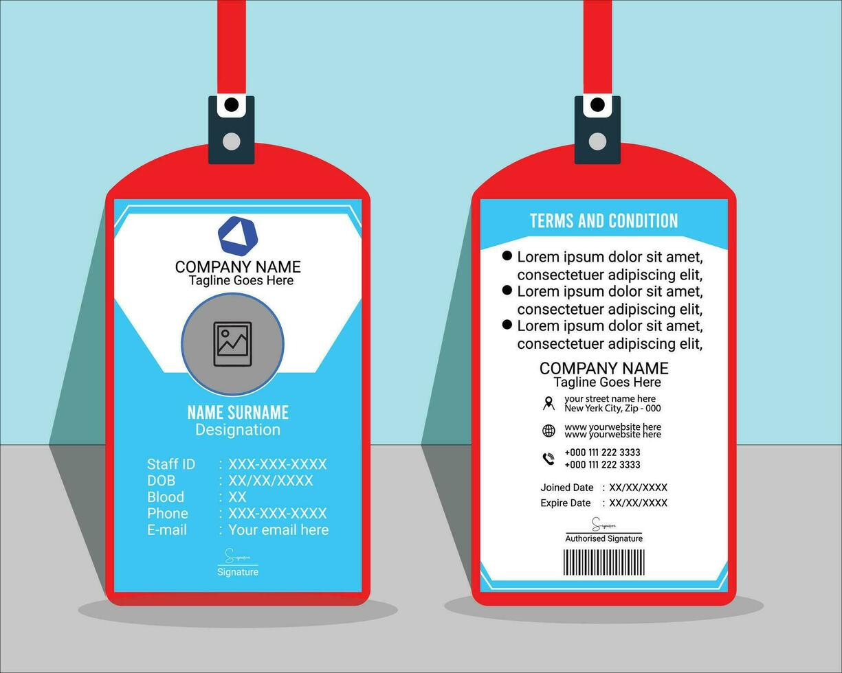 Business Or Office ID Card Design With A Mockup vector