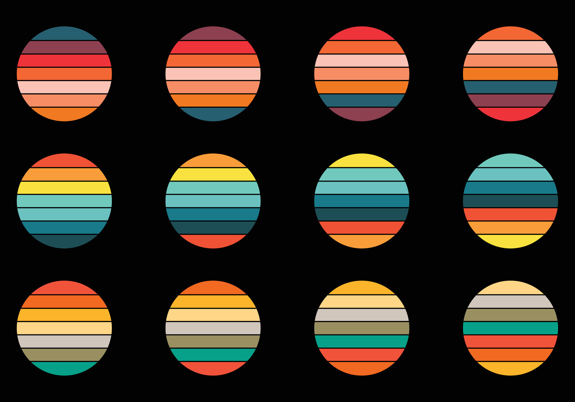 Retro vintage circle sunset background grunge sun vector element for