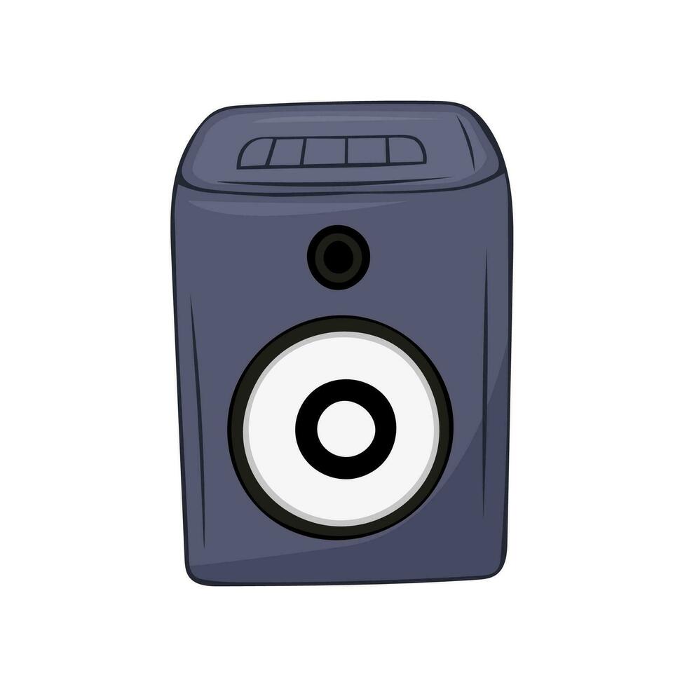 Hand drawn Music speaker icon. Cartoon illustration of music speaker vector icon on white background.