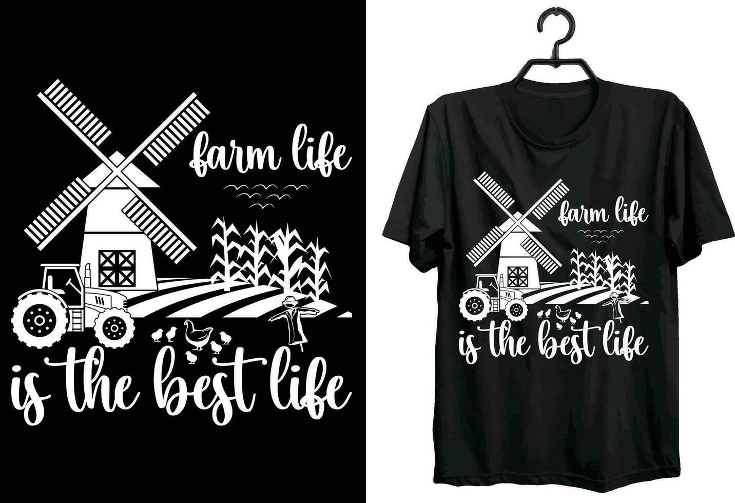 Farm Life Is The Best Life. Farmer T-shirt Design. Funny Gift Item Farmer T-shirt Design For Farming Lovers. vector