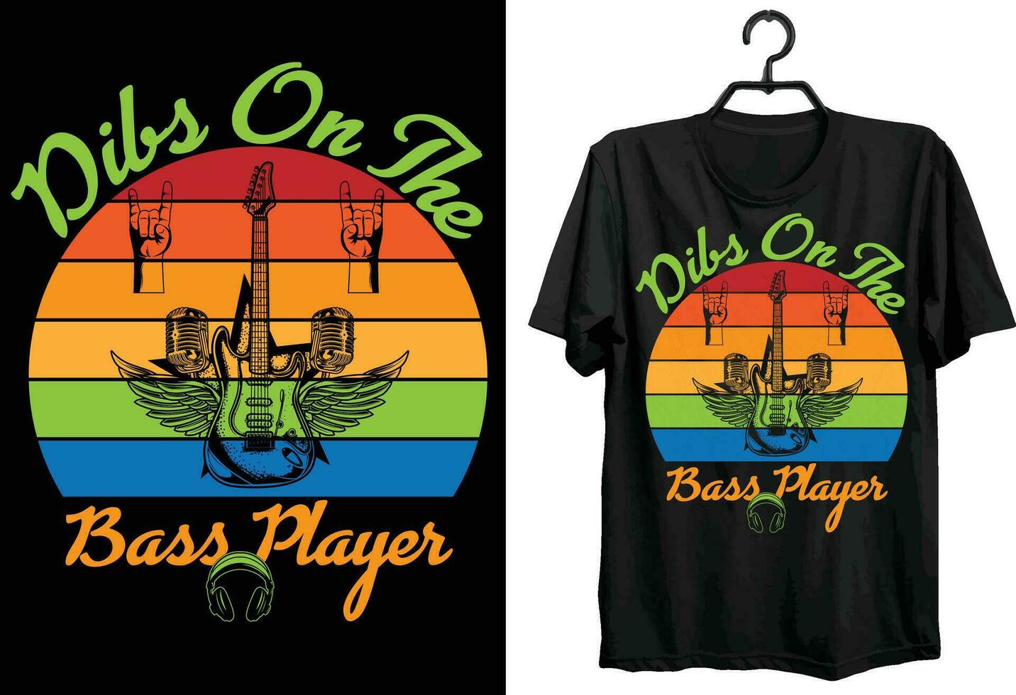 Dibs On The Bass  Player. Bass Player T-shirt Design. Funny Gift Item Bass Player T-shirt Design For Music Lovers. vector