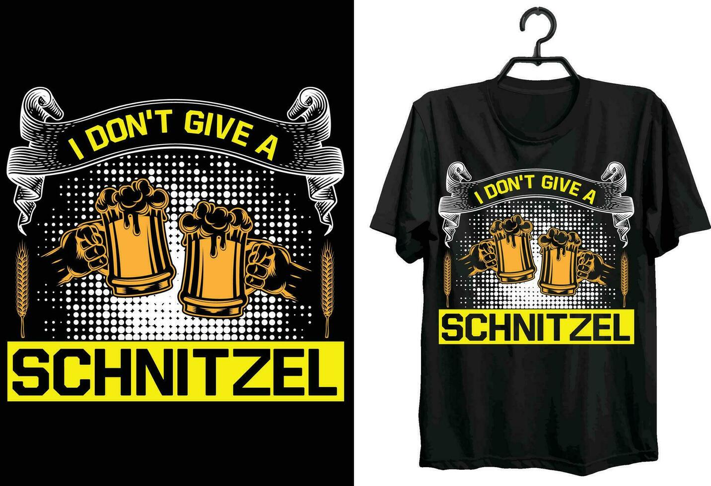 I Don't Give A Schnitzel. Oktoberfest T-shirt Design. Funny Gift Item Oktoberfest T-shirt Design For Beer Lovers. vector