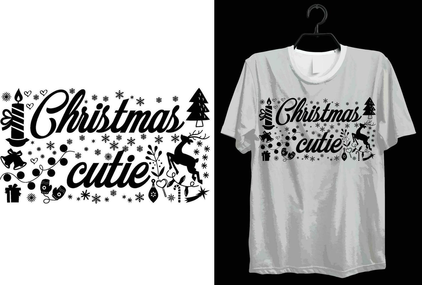 Navidad chica. gracioso regalo articulo alegre Navidad camiseta diseño para Navidad amantes vector