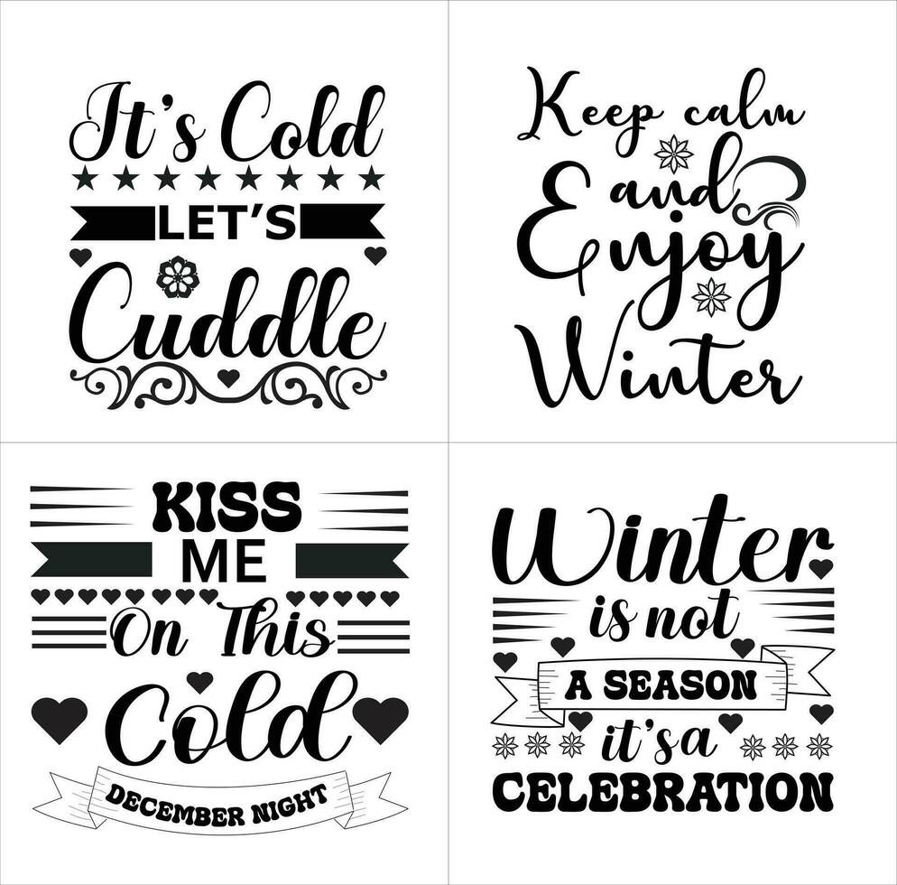diseño de camiseta de tipografía de invierno vector